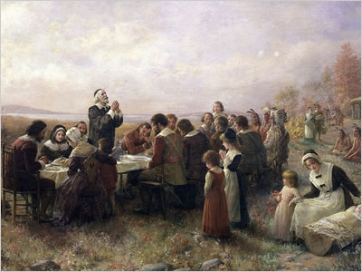 Is Thanksgiving Rooted in a Biblical Festival? (Painting by Jennie Brownscombe, Wikimedia Commons)