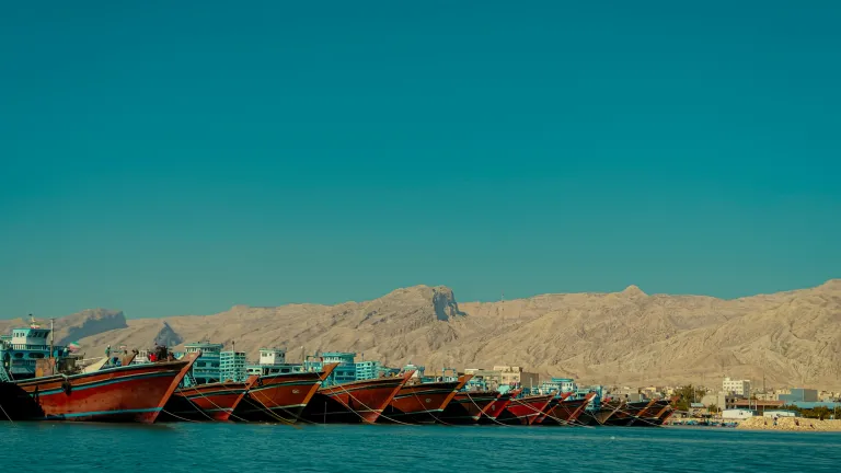 Boats in the Persian Gulf.
