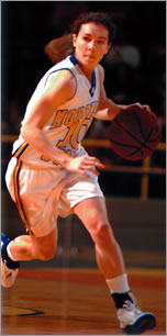 Jenny Stewart playing basketball