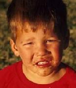 Boy with food on his face